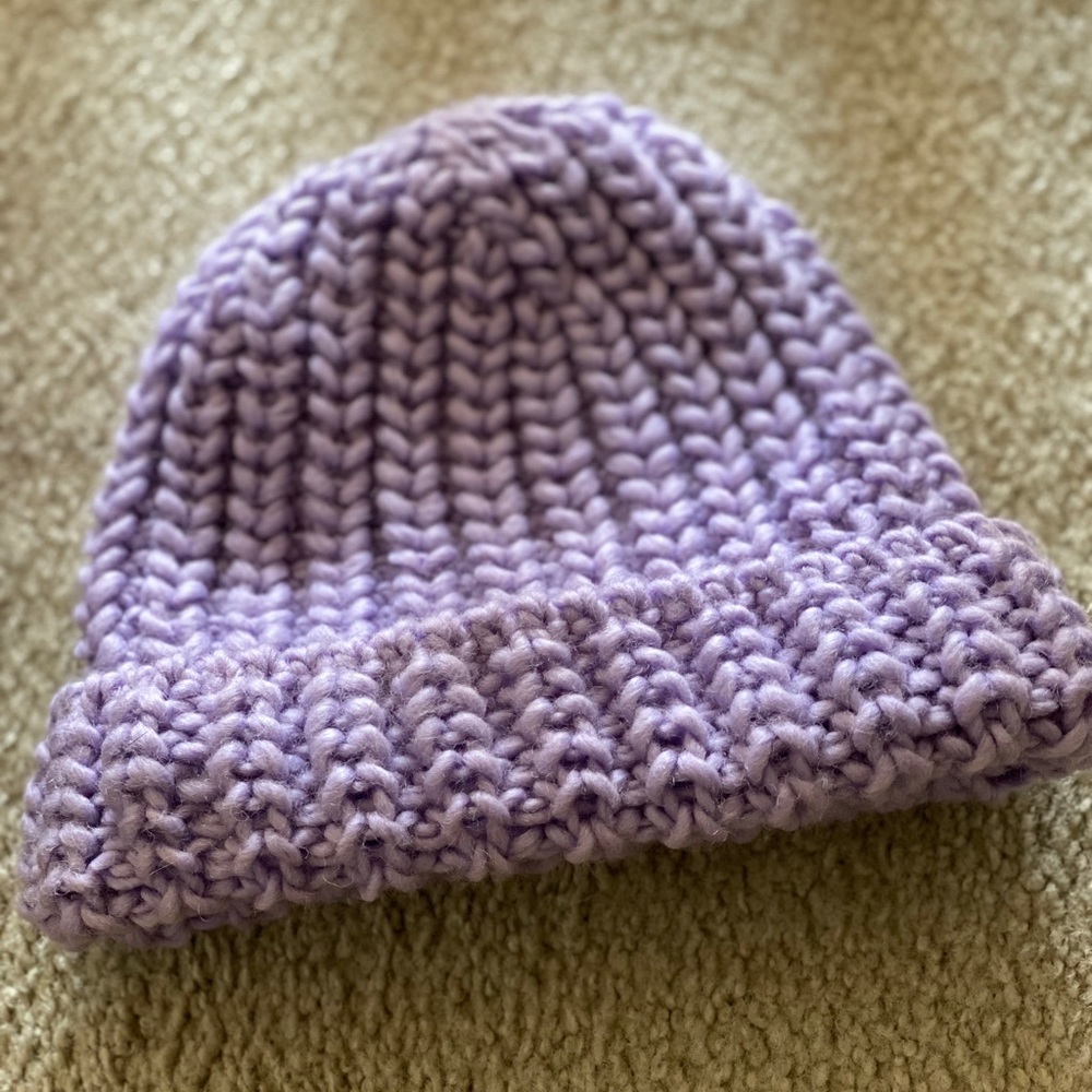 Lavender Knit Winter Hat